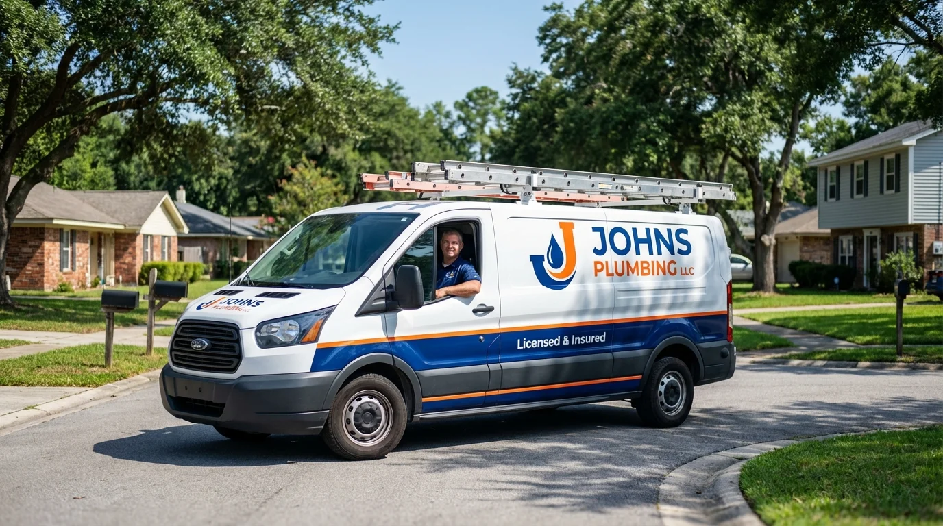 Johns Plumbing LLC service van in Eldon, MO